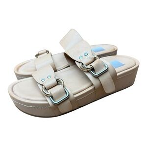 Dolce vita Beige Platform Sandals with Buckle Detail